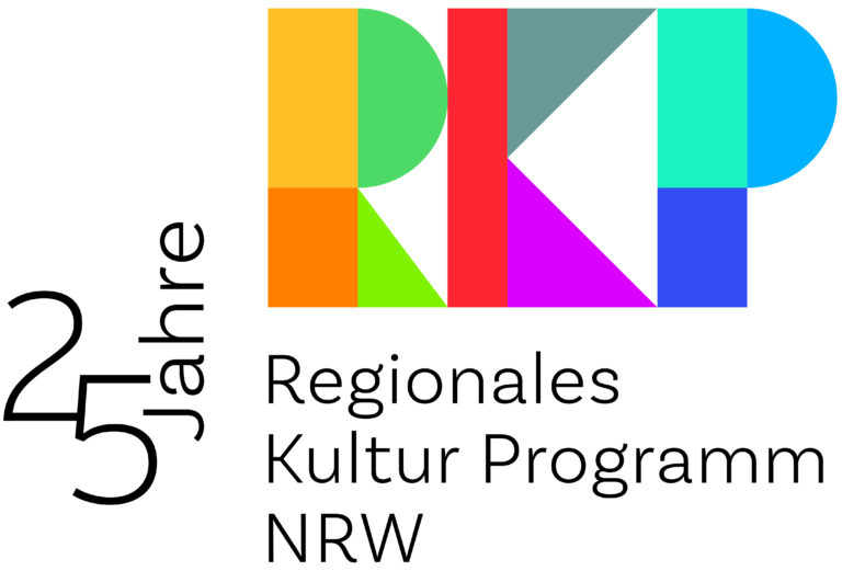 25 Jahre. Bunte Buchstaben RKP stehen für Regionales Kultur Programm NRW.