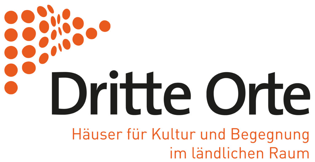 Schwarz-weiß-oranges Logo von Dritte Orte