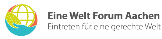 Logo und Schriftzug des Eine Welt Forums Aachen.