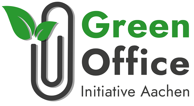 Grün-schwarzes Logo der Green Office Initiative Aachen.